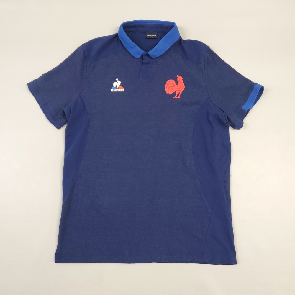 Le Coq Sportif France Rugby FFR Polo Shirt Men's large Maillot
